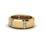 Load image into Gallery viewer, Channel Set 3 Stone Mens Anniversary Ring

