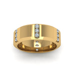 Load image into Gallery viewer, Channel Set 3 Stone Mens Anniversary Ring

