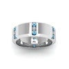 Load image into Gallery viewer, channel-set-3-stone-diamond-mens-wedding-band-anniversary-ring-with-Ice-blue-topaz-in-14K-white-gold-FDM8113BGICBLTOANGLE5-NL-WG.jpg
