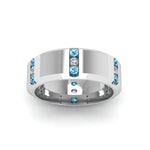 Load image into Gallery viewer, Channel Set 3 Stone Mens Anniversary Ring
