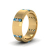 Load image into Gallery viewer, channel-set-3-stone-diamond-mens-wedding-band-anniversary-ring-with-Ice-blue-topaz-in-14K-yellow-gold-FDM8113BGICBLTOANGLE2-NL-YG.jpg