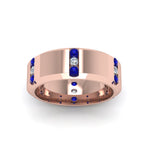 Load image into Gallery viewer, Channel Set 3 Stone Mens Anniversary Ring
