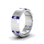 Load image into Gallery viewer, Channel Set 3 Stone Mens Anniversary Ring
