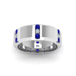 Load image into Gallery viewer, Channel Set 3 Stone Mens Anniversary Ring
