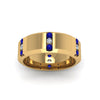 Load image into Gallery viewer, channel-set-3-stone-diamond-mens-wedding-band-anniversary-ring-with-blue-sapphire-in-14K-yellow-gold-FDM8113BGSABLANGLE5-NL-YG.jpg