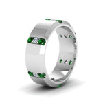 Load image into Gallery viewer, Channel Set 3 Stone Mens Anniversary Ring
