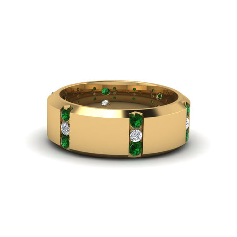 channel-set-3-stone-diamond-mens-wedding-band-anniversary-ring-with-emerald-in-14K-yellow-gold-FDM8113BGEMGR-NL-YG.jpg