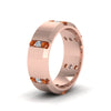 Load image into Gallery viewer, channel-set-3-stone-diamond-mens-wedding-band-anniversary-ring-with-orange-sapphire-in-14K-rose-gold-FDM8113BGSAORANGLE2-NL-RG.jpg