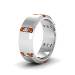 Load image into Gallery viewer, Channel Set 3 Stone Mens Anniversary Ring
