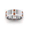 Load image into Gallery viewer, channel-set-3-stone-diamond-mens-wedding-band-anniversary-ring-with-orange-sapphire-in-14K-white-gold-FDM8113BGSAORANGLE5-NL-WG.jpg