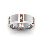 Load image into Gallery viewer, Channel Set 3 Stone Mens Anniversary Ring
