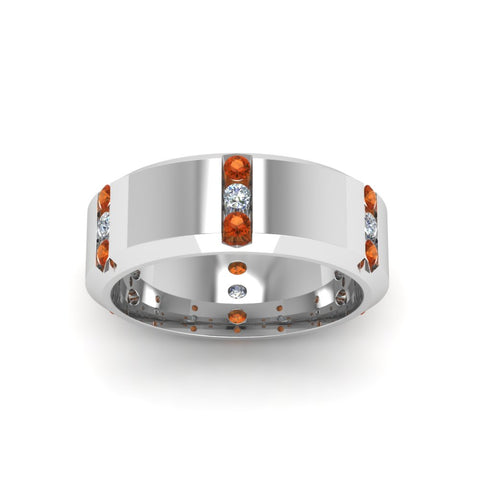 channel-set-3-stone-diamond-mens-wedding-band-anniversary-ring-with-orange-sapphire-in-14K-white-gold-FDM8113BGSAORANGLE5-NL-WG.jpg