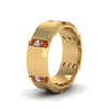 Load image into Gallery viewer, channel-set-3-stone-diamond-mens-wedding-band-anniversary-ring-with-orange-sapphire-in-14K-yellow-gold-FDM8113BGSAORANGLE2-NL-YG.jpg