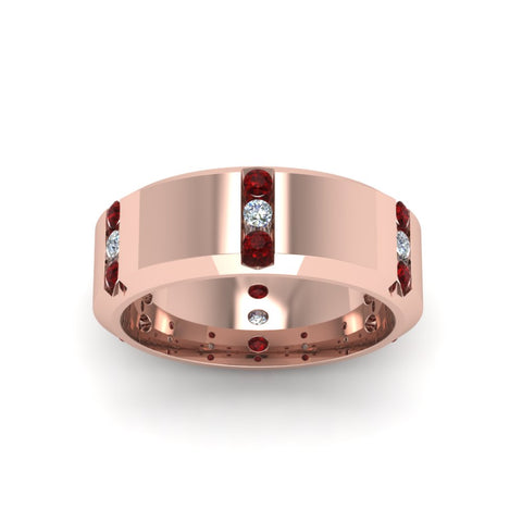 channel-set-3-stone-diamond-mens-wedding-band-anniversary-ring-with-ruby-in-14K-rose-gold-FDM8113BGRUDRANGLE5-NL-RG.jpg