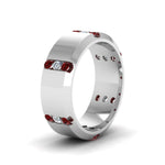 Load image into Gallery viewer, Channel Set 3 Stone Mens Anniversary Ring
