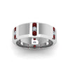 Load image into Gallery viewer, channel-set-3-stone-diamond-mens-wedding-band-anniversary-ring-with-ruby-in-14K-white-gold-FDM8113BGRUDRANGLE5-NL-WG.jpg
