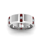 Load image into Gallery viewer, Channel Set 3 Stone Mens Anniversary Ring
