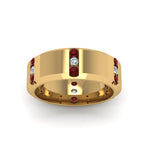 Load image into Gallery viewer, Channel Set 3 Stone Mens Anniversary Ring
