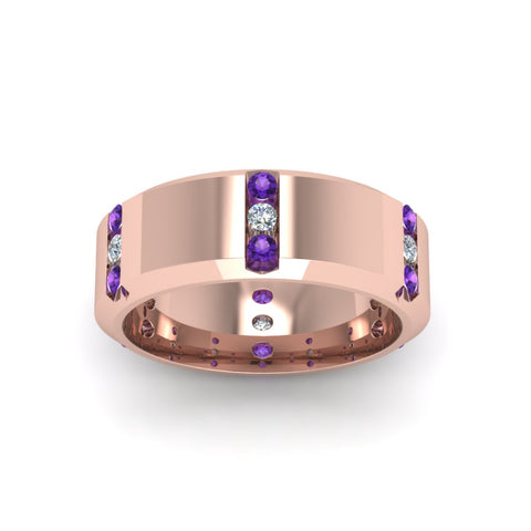 channel-set-3-stone-diamond-mens-wedding-band-anniversary-ring-with-violac-topaz-in-14K-rose-gold-FDM8113BGVITOANGLE5-NL-RG.jpg