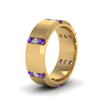 Load image into Gallery viewer, Channel Set 3 Stone Mens Anniversary Ring
