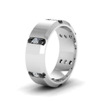 Load image into Gallery viewer, Channel Set 3 Stone Mens Anniversary Ring
