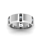 Load image into Gallery viewer, Channel Set 3 Stone Mens Anniversary Ring
