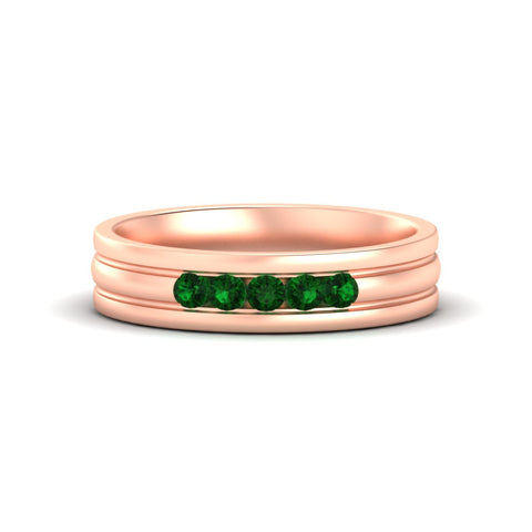 channel-set-5-stone-emerald-mens-engagement-ring-in-rose-gold-fdm1212gemgr-nl-rg