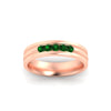 Load image into Gallery viewer, channel-set-5-stone-emerald-mens-engagement-ring-in-rose-gold-fdm1212gemgrangle5-nl-rg