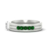 Load image into Gallery viewer, channel-set-5-stone-emerald-mens-engagement-ring-in-white-gold-fdm1212gemgr-nl-wg-hw