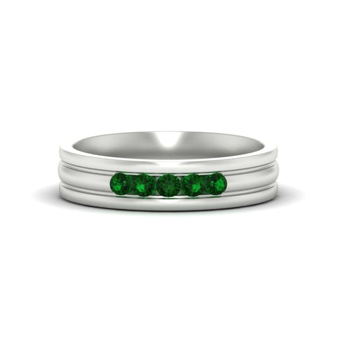 channel-set-5-stone-emerald-mens-engagement-ring-in-white-gold-fdm1212gemgr-nl-wg