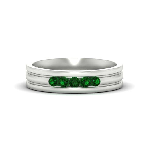channel-set-5-stone-emerald-mens-engagement-ring-in-white-gold-fdm1212gemgr-nl-wg