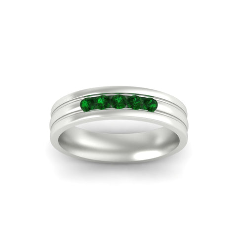 channel-set-5-stone-emerald-mens-engagement-ring-in-white-gold-fdm1212gemgrangle5-nl-wg