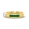 Load image into Gallery viewer, channel-set-5-stone-emerald-mens-engagement-ring-in-yellow-gold-fdm1212gemgr-nl-yg-hw