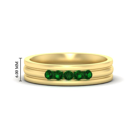 channel-set-5-stone-emerald-mens-engagement-ring-in-yellow-gold-fdm1212gemgr-nl-yg-hw