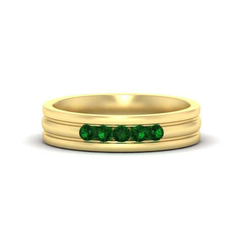 channel-set-5-stone-emerald-mens-engagement-ring-in-yellow-gold-fdm1212gemgr-nl-yg