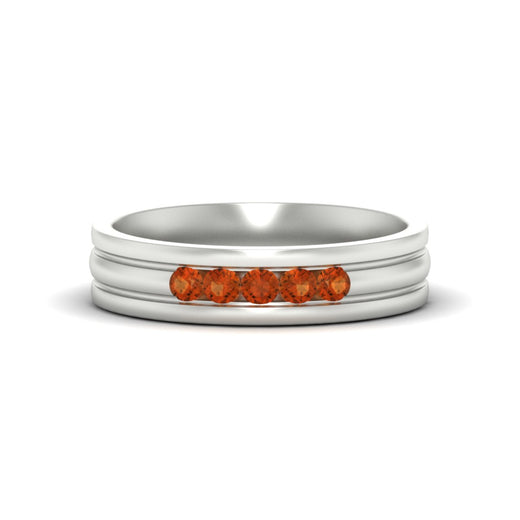 channel-set-5-stone-orange-sapphire-mens-engagement-ring-in-white-gold-fdm1212gsaor-nl-wg