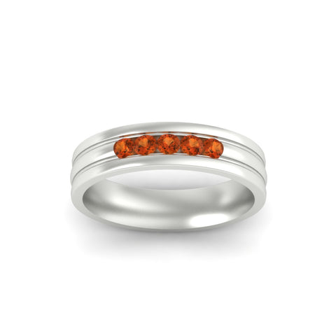 channel-set-5-stone-orange-sapphire-mens-engagement-ring-in-white-gold-fdm1212gsaorangle5-nl-wg