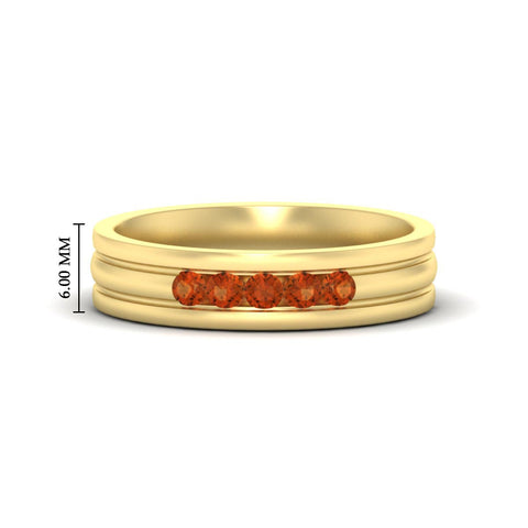 channel-set-5-stone-orange-sapphire-mens-engagement-ring-in-yellow-gold-fdm1212gsaor-nl-yg-hw