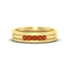 Load image into Gallery viewer, channel-set-5-stone-orange-sapphire-mens-engagement-ring-in-yellow-gold-fdm1212gsaor-nl-yg