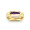 Load image into Gallery viewer, channel-set-5-stone-purple-amethyst-mens-engagement-ring-in-yellow-gold-fdm1212gvitoangle5-nl-yg