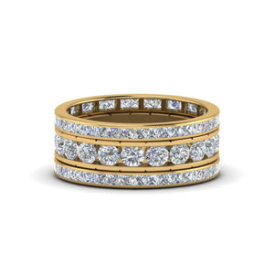 Channel Set Eternity Stack Wedding Band
