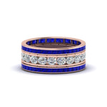 Load image into Gallery viewer, channel-set-diamond-eternity-stack-band-with-blue-sapphire-in-14K-rose-gold-FD8412BGSABL-NL-RG.jpg
