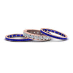 Load image into Gallery viewer, channel-set-diamond-eternity-stack-band-with-blue-sapphire-in-14K-rose-gold-FD8412BGSABL-NL-RG.jpg
