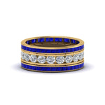 Load image into Gallery viewer, channel-set-diamond-eternity-stack-band-with-blue-sapphire-in-14K-yellow-gold-FD8412BGSABL-NL-YG.jpg
