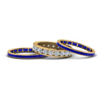 Load image into Gallery viewer, channel-set-diamond-eternity-stack-band-with-blue-sapphire-in-18K-yellow-gold-FD8412BGSABL-NL-YG.jpg
