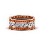 Load image into Gallery viewer, channel-set-diamond-eternity-stack-band-with-orange-sapphire-in-14K-rose-gold-FD8412BGSAOR-NL-RG.jpg
