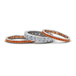 Load image into Gallery viewer, channel-set-diamond-eternity-stack-band-with-orange-sapphire-in-14K-white-gold-FD8412BGSAOR-NL-WG.jpg
