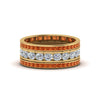 Load image into Gallery viewer, channel-set-diamond-eternity-stack-band-with-orange-sapphire-in-14K-yellow-gold-FD8412BGSAOR-NL-YG.jpg