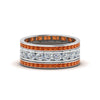 Load image into Gallery viewer, channel-set-diamond-eternity-stack-band-with-orange-sapphire-in-18K-white-gold-FD8412BGSAOR-NL-WG.jpg