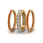 Load image into Gallery viewer, channel-set-diamond-eternity-stack-band-with-orange-sapphire-in-18K-yellow-gold-FD8412BGSAOR-NL-YG.jpg
